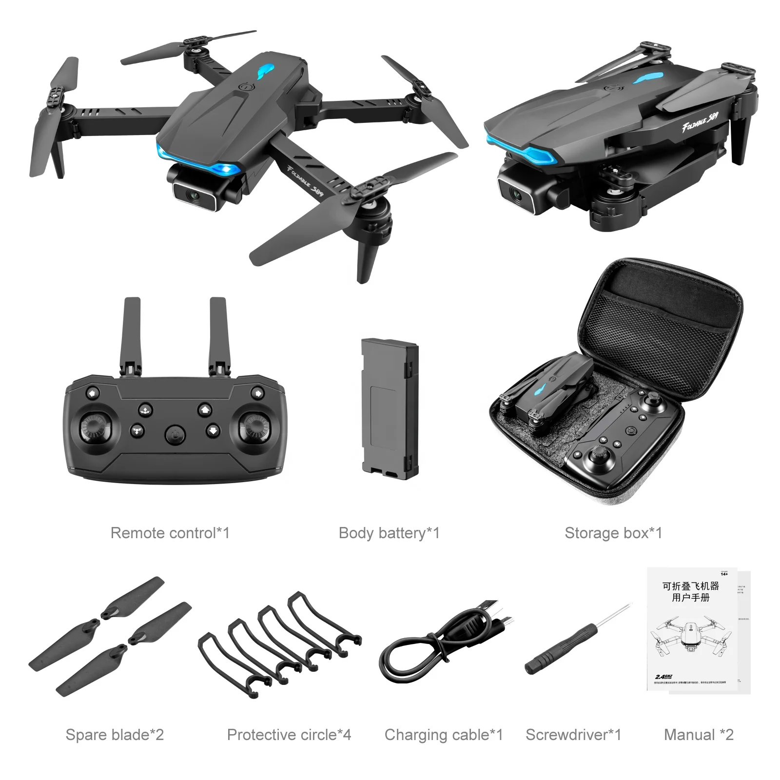 

Dropshipping 2021 S89 Quadcopter 4K HD Dual Camera Height Maintainable Foldable Mini Drone wifi FPV Headless Mode Drone Toy