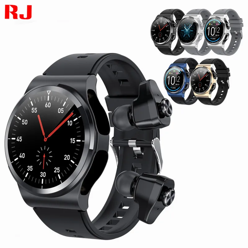 

Dropshipping GT69 Heart Rate Earbuds in Watch Waterproof TWS Smart Watch with Wireless Earbuds Earphone, Black