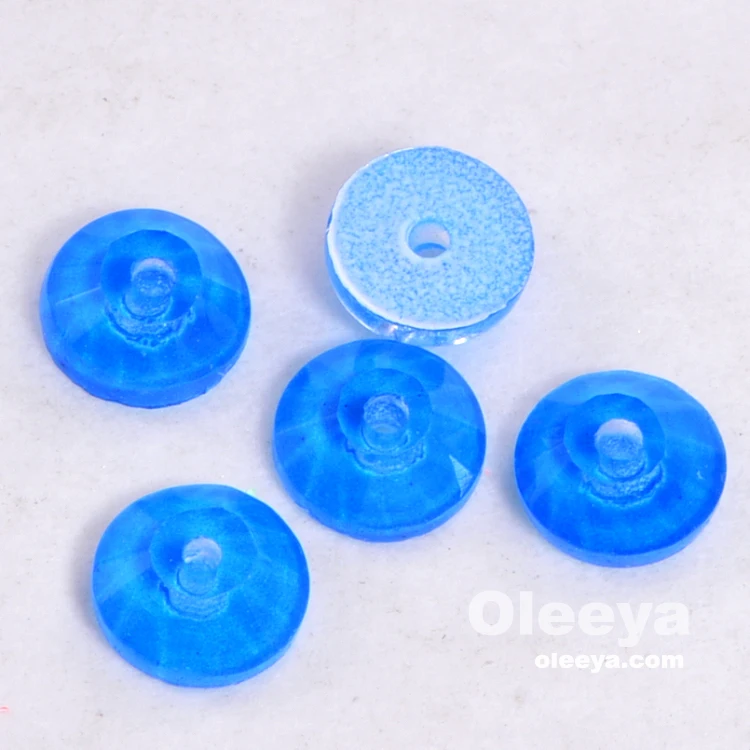 Fresh Neon Color 3mm to 10mm Middle Hole Round Shape Flatback Glass Sew on Stones for Fashion Evening Dress