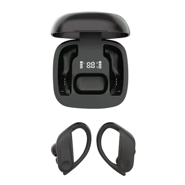 

fone tws Over-ear wireless headset V5.0 supports touch best earphones headphones headphones ear led headphones, Black