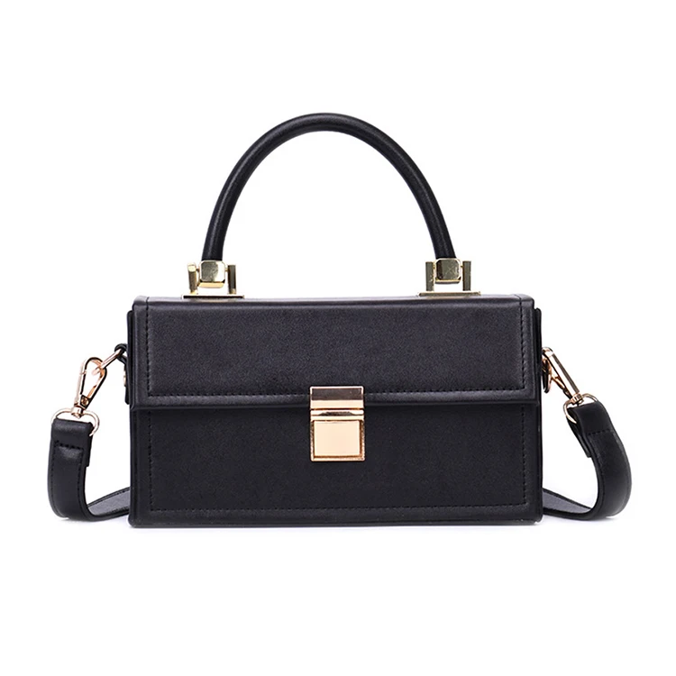 

Fashion Rectangle Pu Leather Box Lady Tote Handbags with Strap Women Vintage Genuine Leather Box Bag 1pc/poly Bag + Carton 1 Pcs
