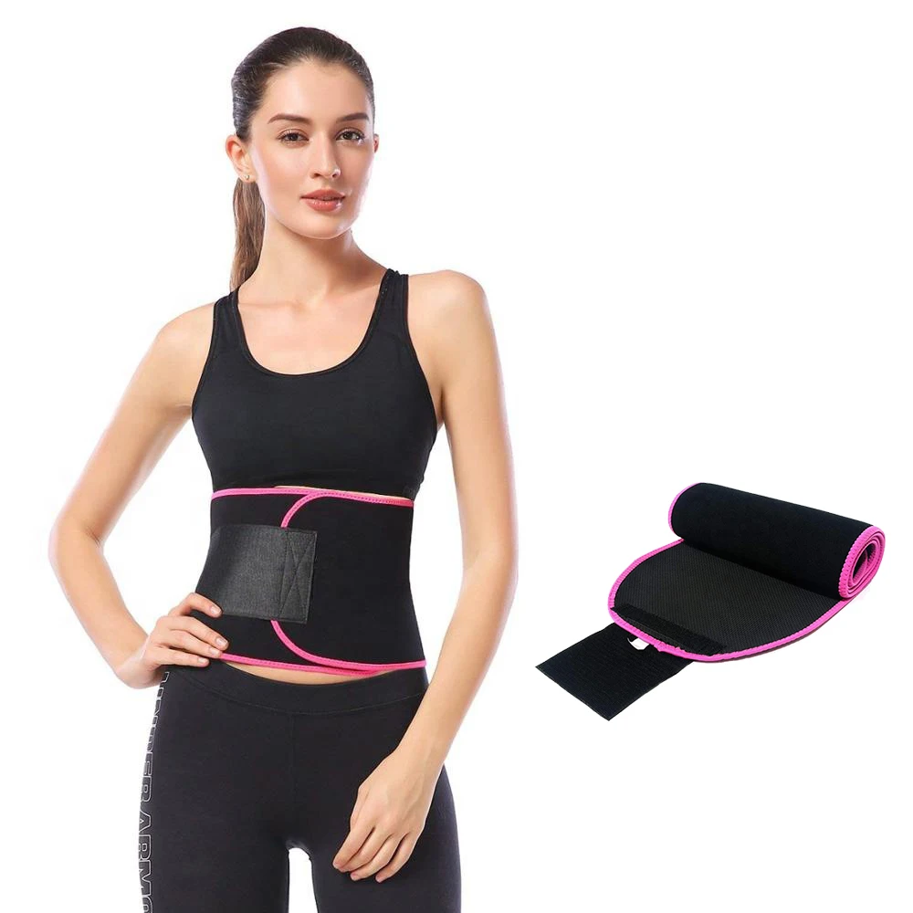 

Manufactory Wholesale Elastic slimming band workout back support adjustable thigh Neoprene Waist Trimmer Belt butt lifter, Green/yellow/black/rose red/blue