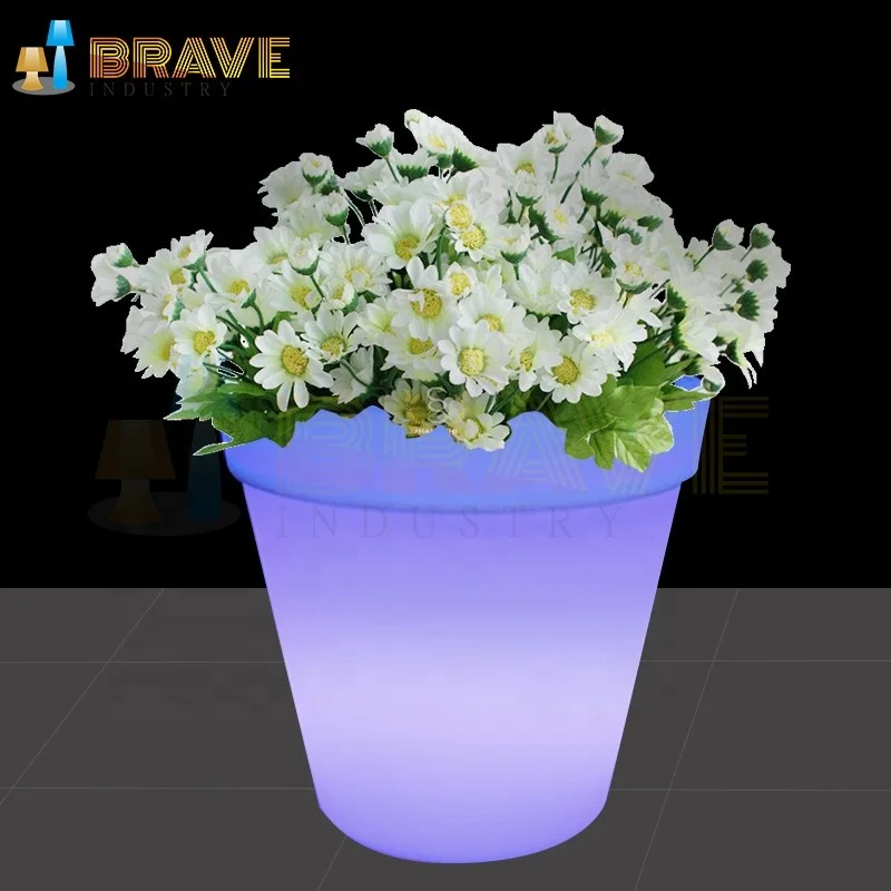 

Garden Decoration LED solar flowerpots glowing outdoor flowerpot with renote control Delicate decoration Lighting flowerpot