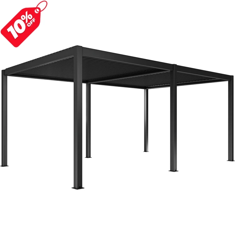 

OEM Motorized Aluminum Louvered Roof Pergola Kits With LED Lighting