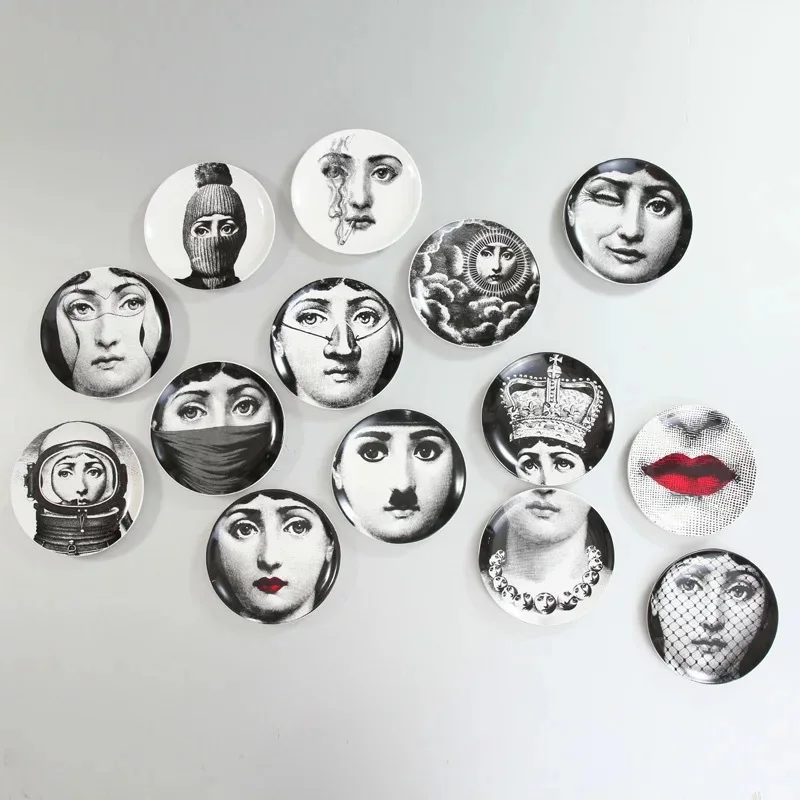 

Wholesale decorative American European style ceramic art Nordic hanging sitting wall decoration plate, Gold