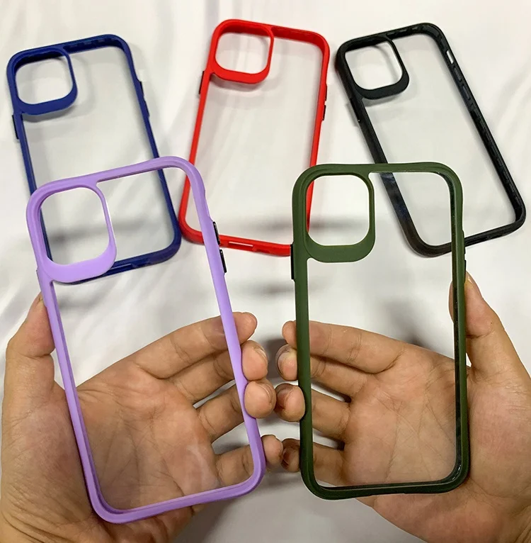 

For iPhone 13 Clear Case Shock proof Slim Armor Back Cover For iPhone 13 Pro max Transparent case, Black, blue, red, purple, army green