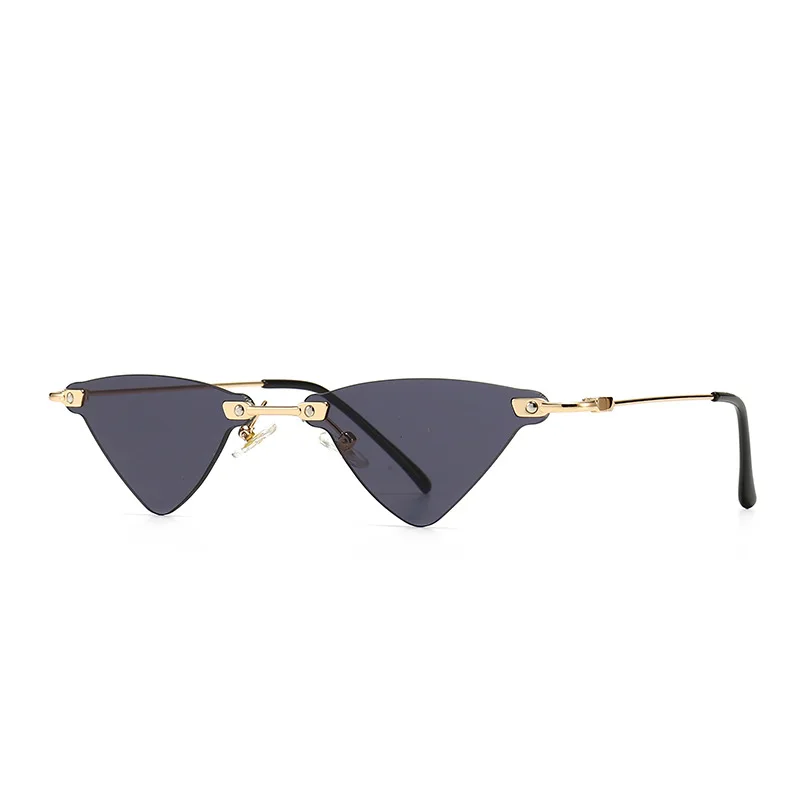 

2021 New INS Fashion Gold Metal Alloy Triangle Sunglasses Trendy Small Frame Cute Stylish Shades Sunglasses Sunnies for Women