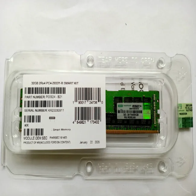 

P00924-B21 - 32GB (1x32GB) Dual Rank X4 DDR4-2933 CAS-21-21-21 Registered Smart Memory Kit Caman