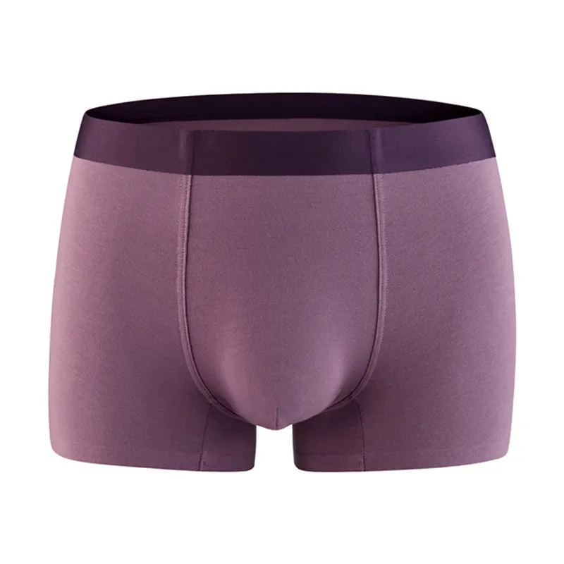 

Hot Sale Custom Mens Seamless Underwear Organic Cotton Blended Solid Color Boxer Briefs