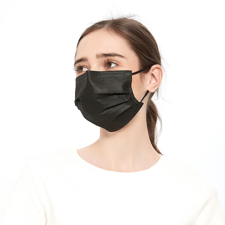 
personalized black disposable custom logo black customized face masks 