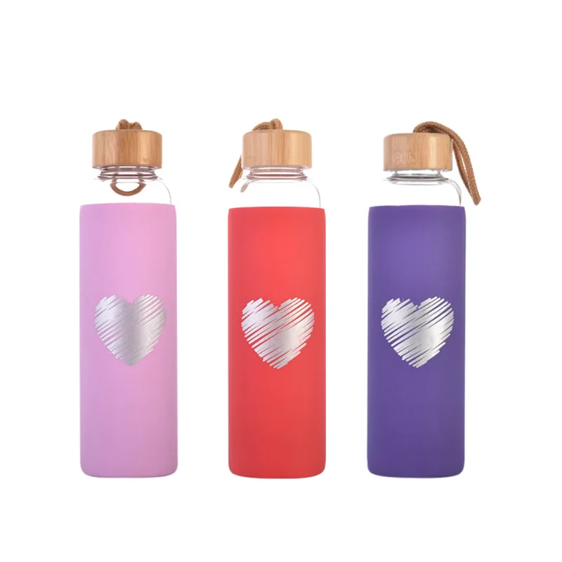 

ZOGIFTS Glass Container with Bamboo Lid Bottle Eco-Friendly Water Bottles Camping Bottle, As per picture