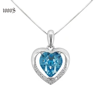 

Rhodium Plating Fashion Jewelry, S925 Silver Jewelry, Heart Shape Micro Pave Pendant Necklace