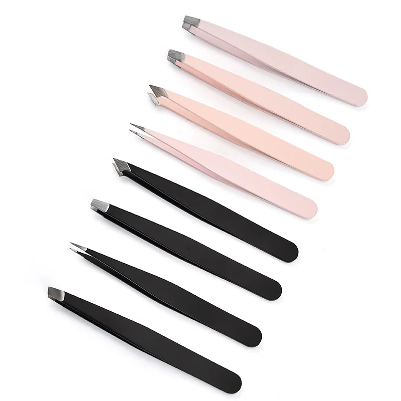 

Professional stainless material tweezers for eyebrow lash Slant Eyebrow Tweezers for woman Manufacturer