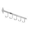 Metal chrome clothes wall bracket oblique 5 hooks handbags display bracket for wall