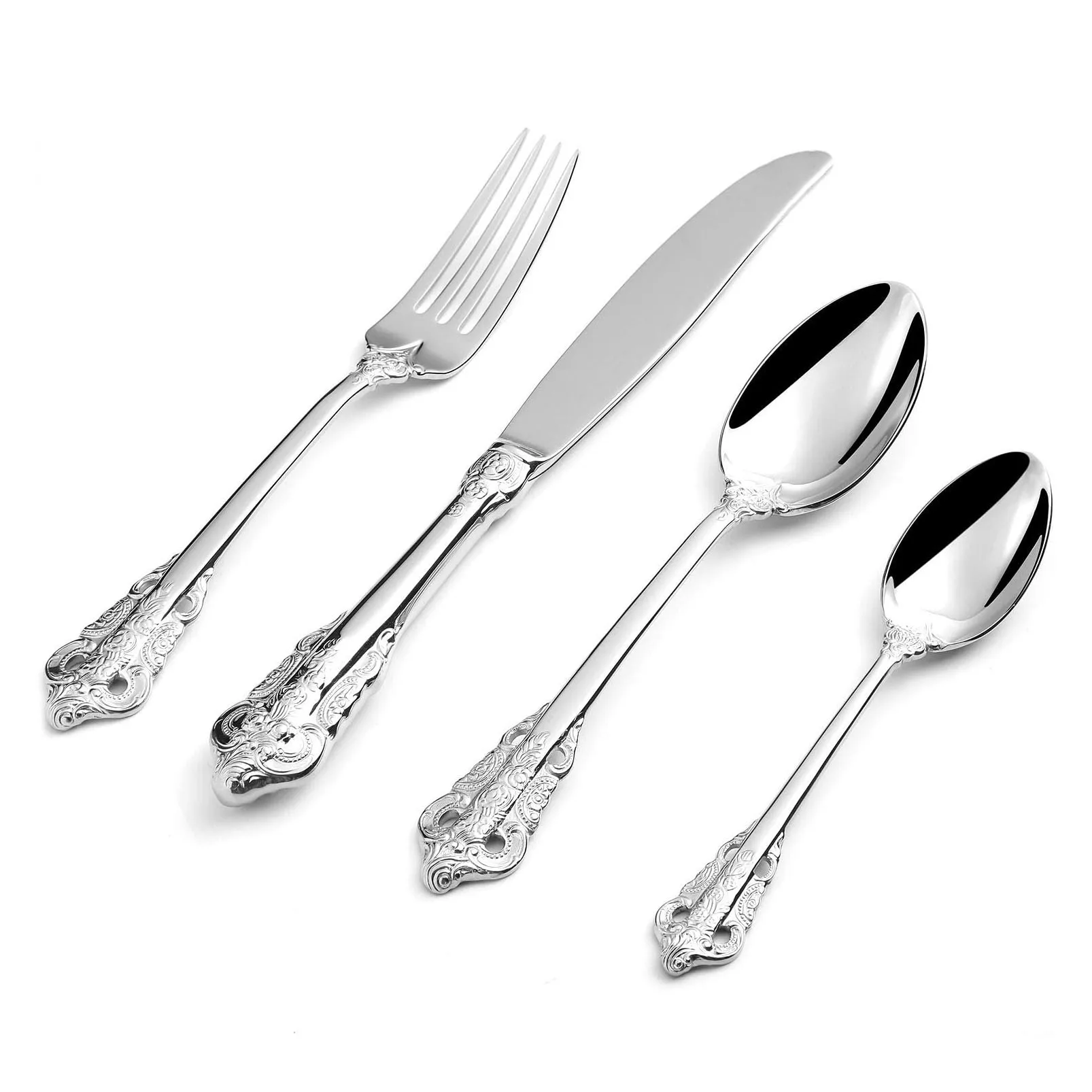 

Royal Stainless Steel Knife Fork Spoon Flatware Vintage Wedding Cutlery Set, Silver