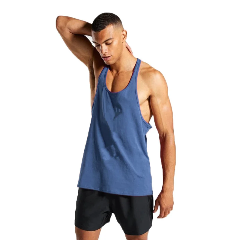 

Men Sports Tank Top Custom Muscle Fitness Vest Men's Black Tank Top, As picture