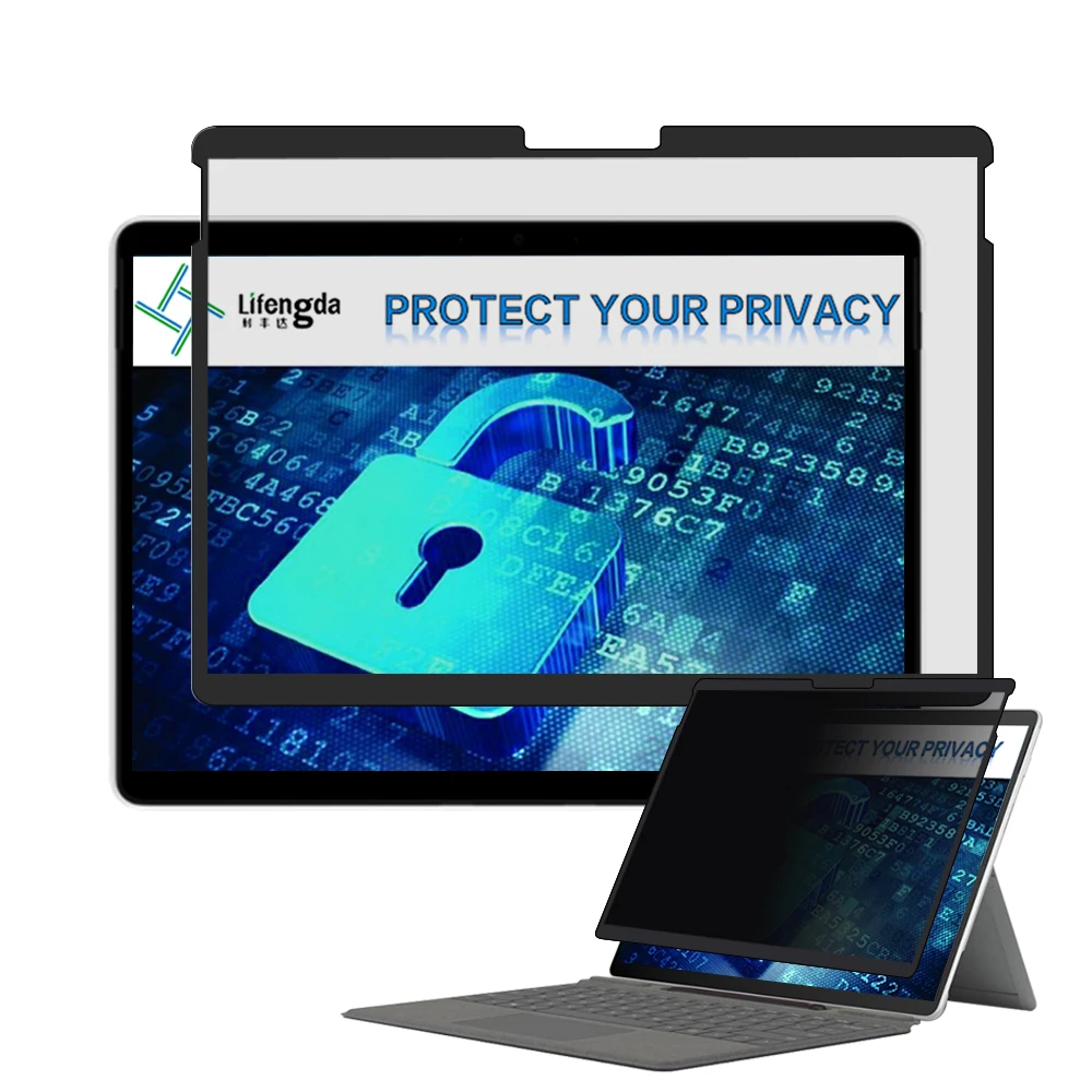 

Anti-SPY removable privacy filter screen protector film for Surface Pro 4/5/6/7, Light black