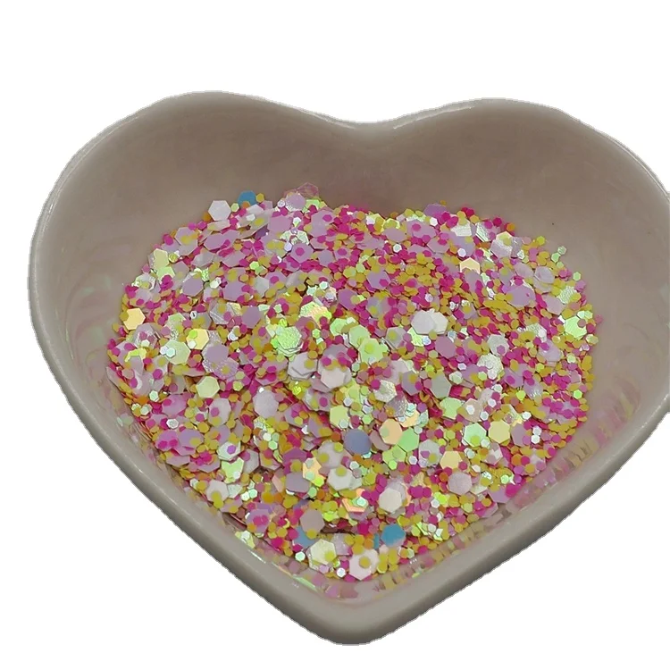 Xucai Wholesale Fine Glitter Powder Hexagon Flake Glitter Festival Party Supplies Bulk Holographic Chunk Shape Chunk Holographic