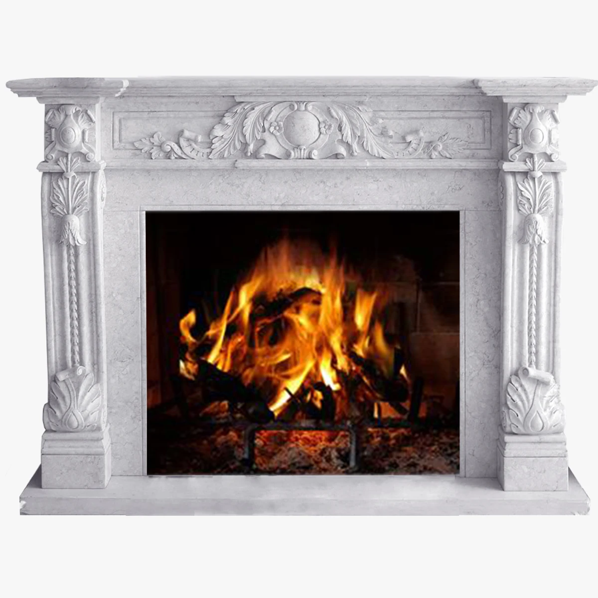 
Factory direct white marble electric fireplace 