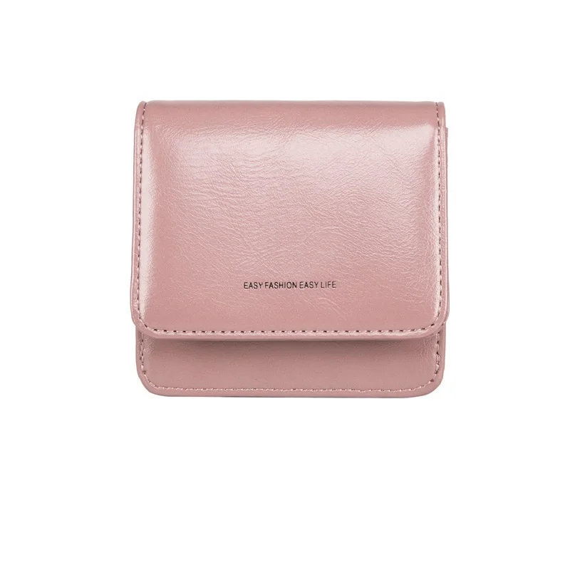 

2021 high quality leather new retro small wallet student coin purse folding short wallet, Customized color