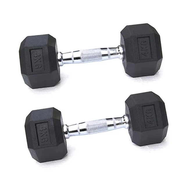 

Wholesale competitive price cheap black hex rubber dumbbell set for sale