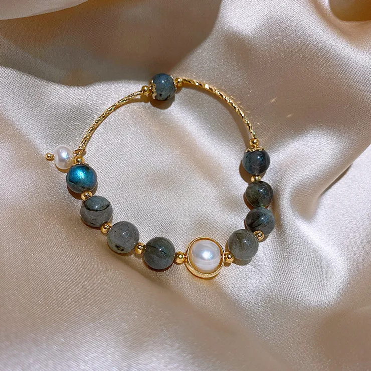 

Fashion Trendy 18k Gold Plated Jewelry Green Women Bead Bracelet
