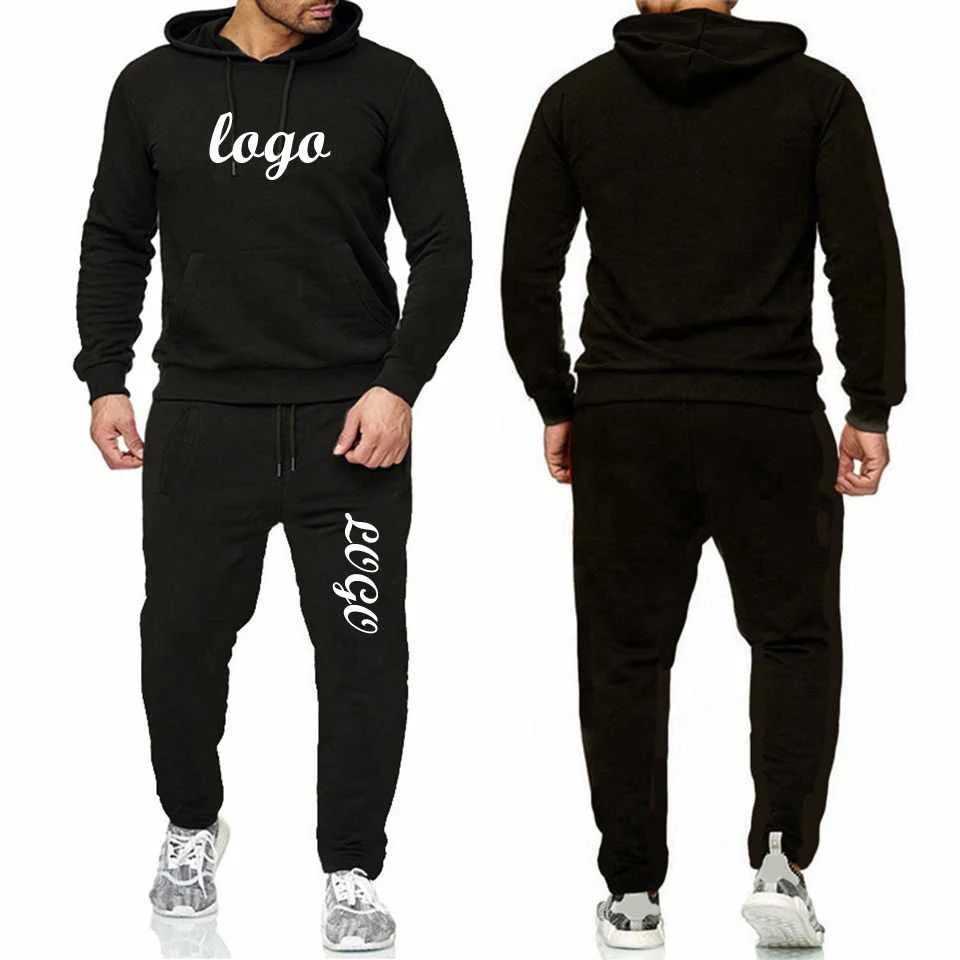 

Custom Logo Blank Pullover Sweat suit with Hoodie Cotton Plain Slim Fit Track Suits Men Sports ActiveWear Men joggers suits set