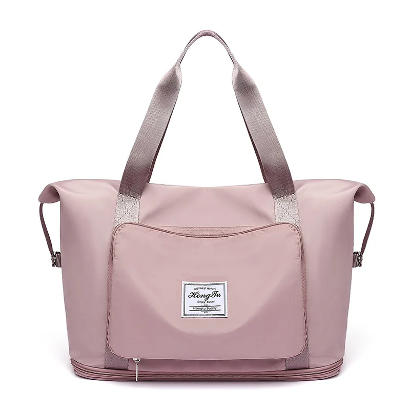 

Fashion Foldable Gym Bag Sport Travel Bag Large Capacity Oxford Nylon Overnight Duffle Bags for Women