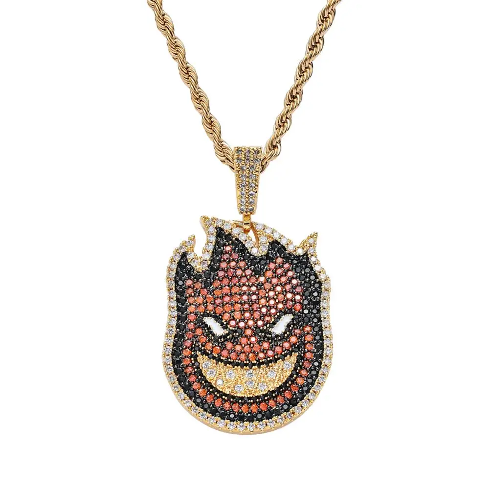 

CN172 Pendants Hip Hop rapper Necklace Brass CZ Jewelry Gift