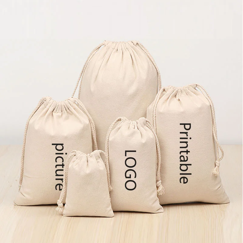 

Wholesale promotion cheap and practical storage bag cotton and linen gift canvas drawstring bag, blank or custom logo, Customized