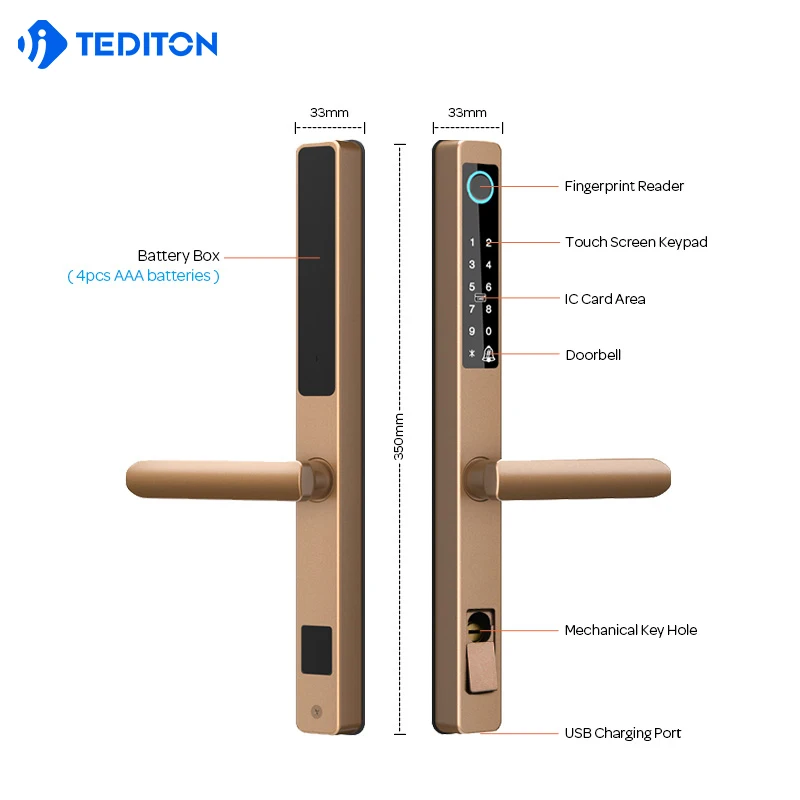 

Competitive advantage European and American hot sell popular TTLOCK AND Tuya support 85 mortise home and sliding smart lock