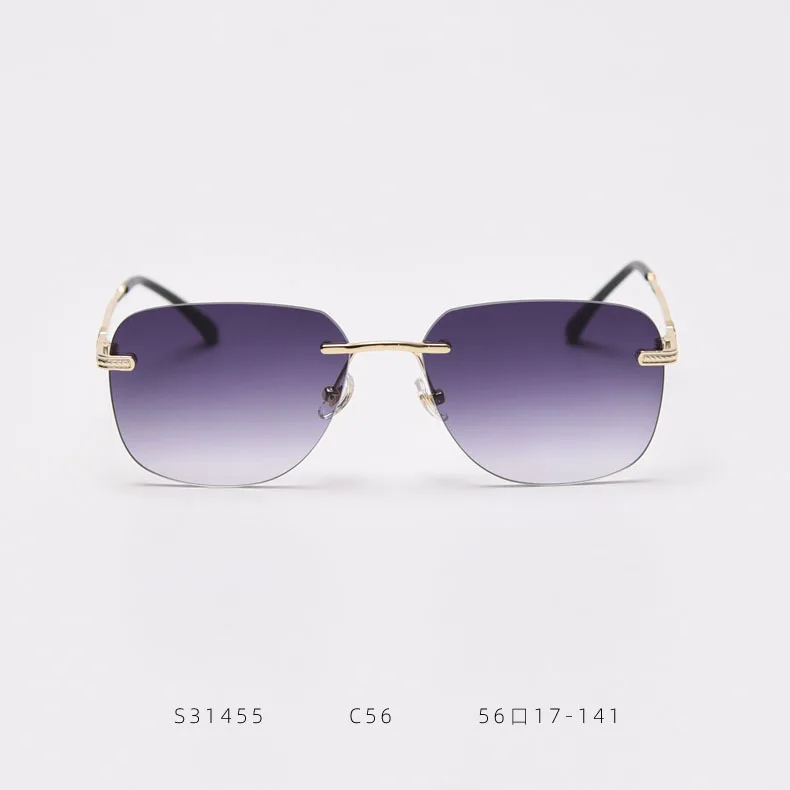 

2021 HJ Fashion Square gradient sun glass Rimless Glasses Custom Brand Sunglasses for Men bulk buy sunglasses