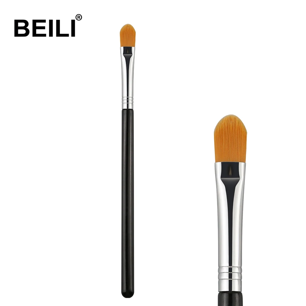 

BEILI New Black Handle Synthetic Hair Flat Eye Concealer Makeup Brush Tool Single Makeup Brush Customized Private Label