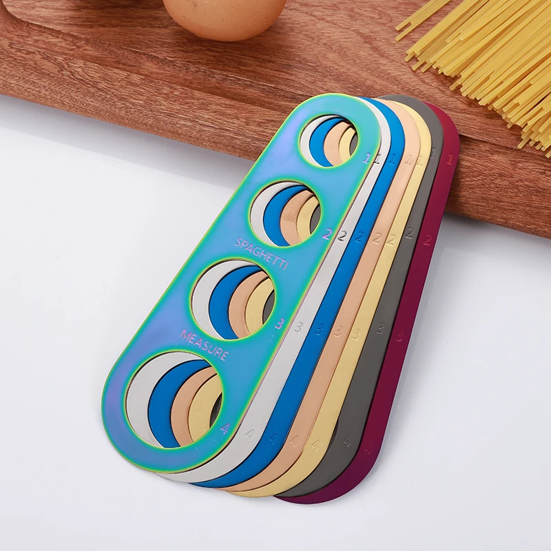 

Stainless steel 4-hole Noodle Spaghetti Measures Measuring Tool With 4 Serving Portion, Silver/gold/rose gold/rainbow/black/blue/purple