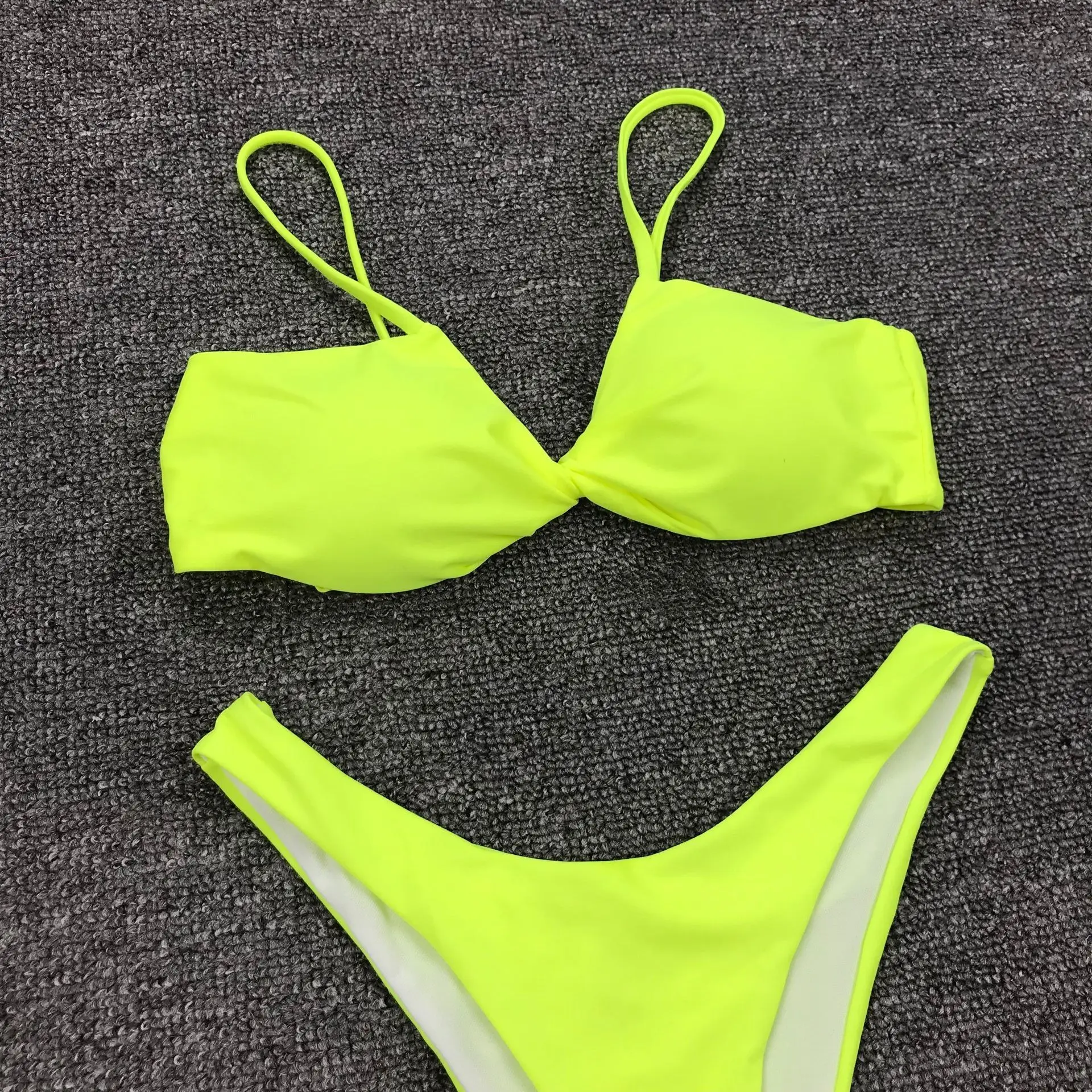 String G 3 Piece Swimwear Neon Green Thong Bikini Swimsuit - Buy 3 ...
