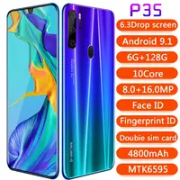 

6.3 inch Global SuperCharge unlocked as P35 Pro design Smartphone Octa Core 6GB+128G Mobile Phone Android Cell Phone