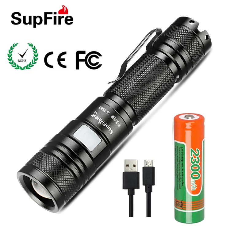 SupFire mini flashlights super bright 1000 lumens led torch flashlight waterproof pocket flash light rechargeable led flashlight