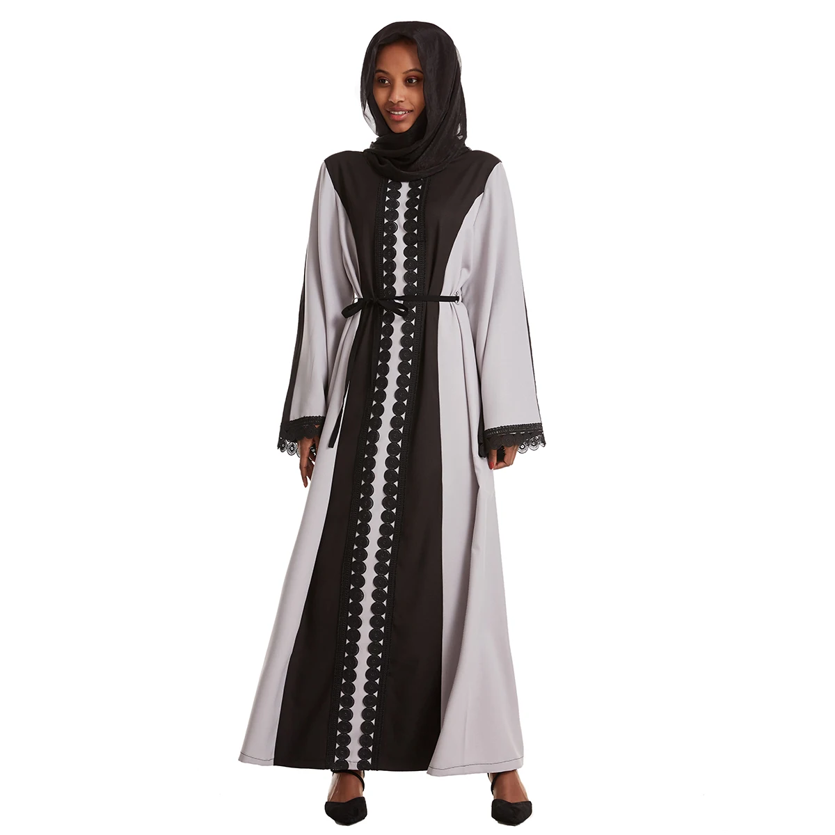 

New Design Ethnic Arabic Muslim Turkish Long Sleeve Women Dubai Kaftan Arab Islamic Middle East Robe Abaya Gown Islamic Dress