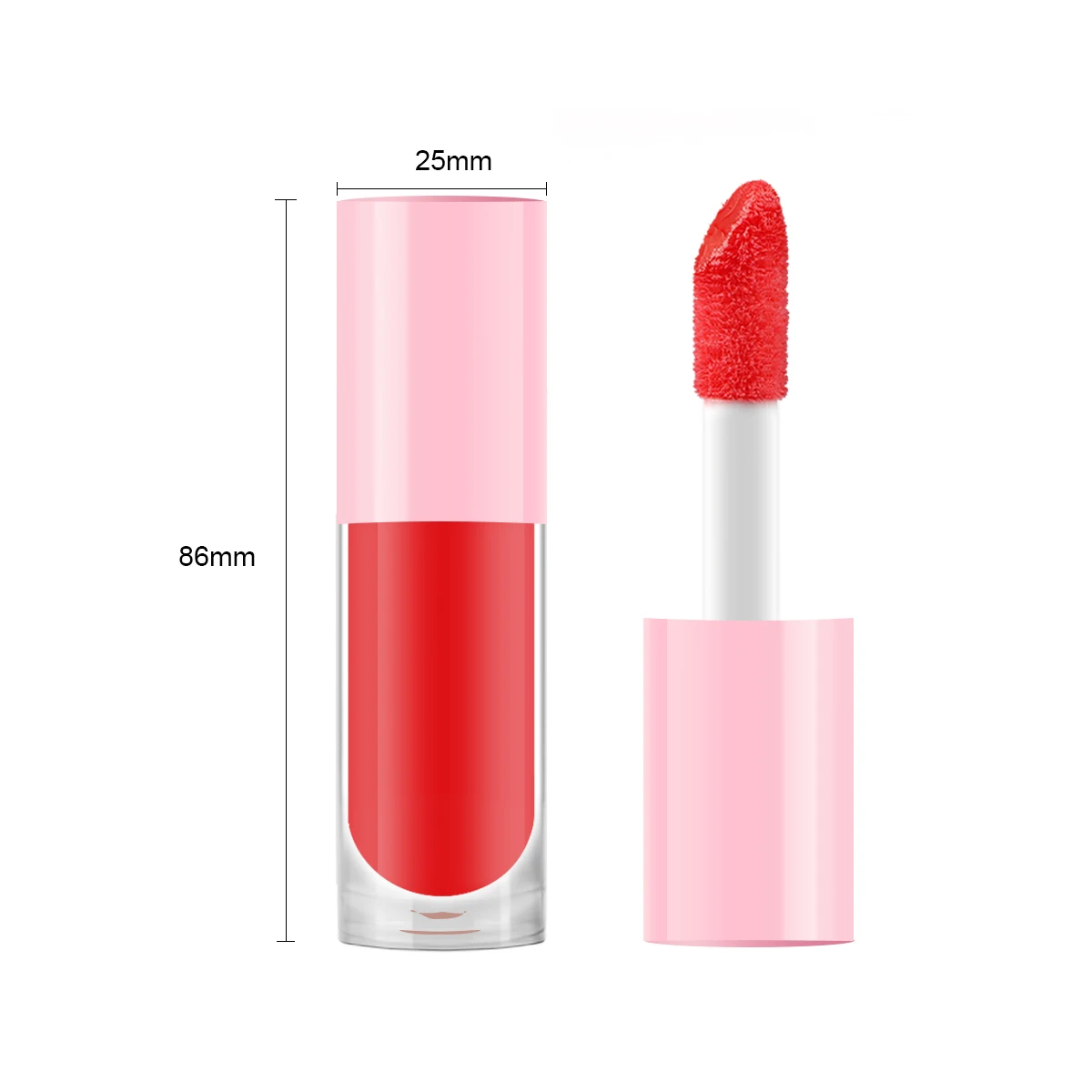 

Short tube glossy hot sell matte wholsale custom private label lip gloss with big brush