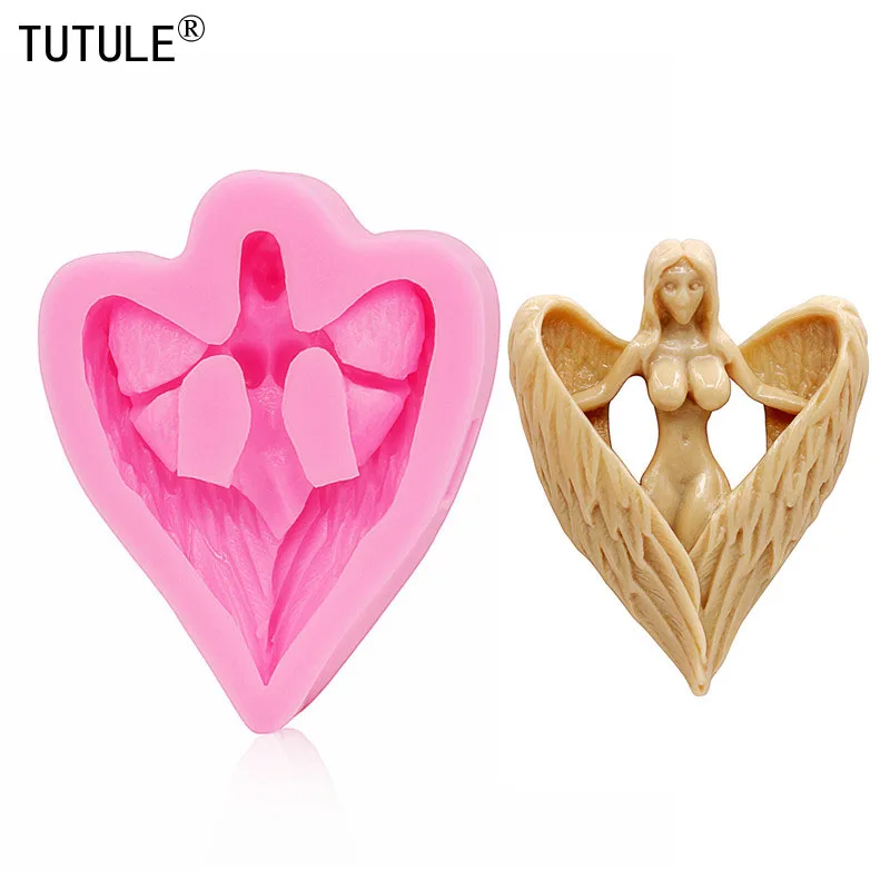 

Angel Girl Mold, Wing Girl Silicone Mold Polymer Clay Craft Soap Embedding Cake Tool Clay Mold