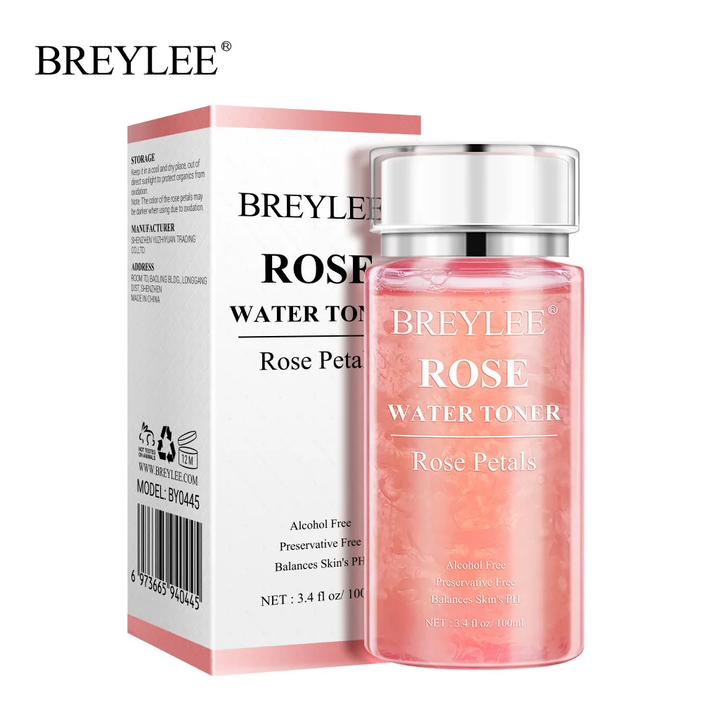

BREYLEE Private label 100ml face care with visible rose petal Rose water Toner