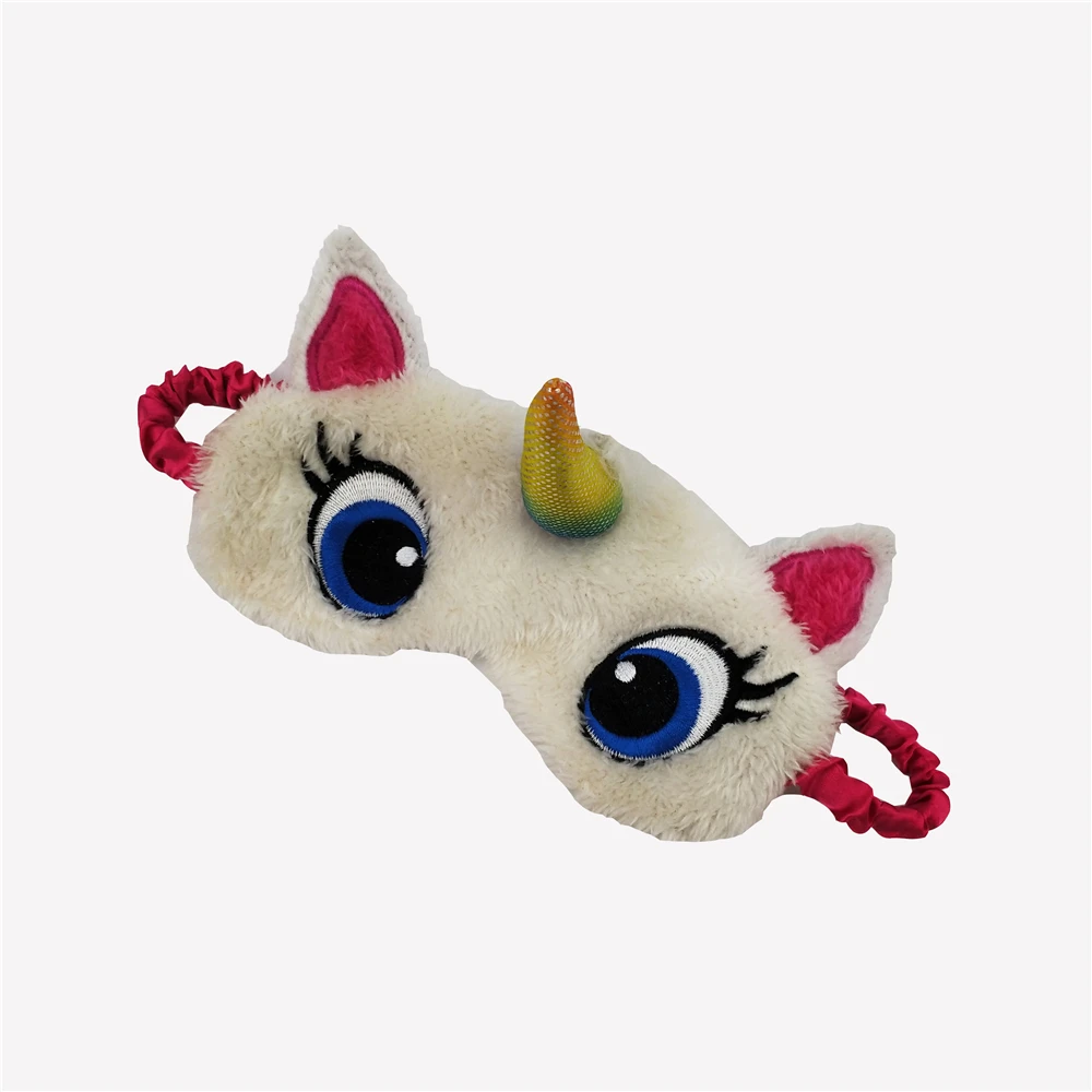 New Design Nice Unicorns Horn Eye Mask Travel Soft Plush Eye Sleep Mask