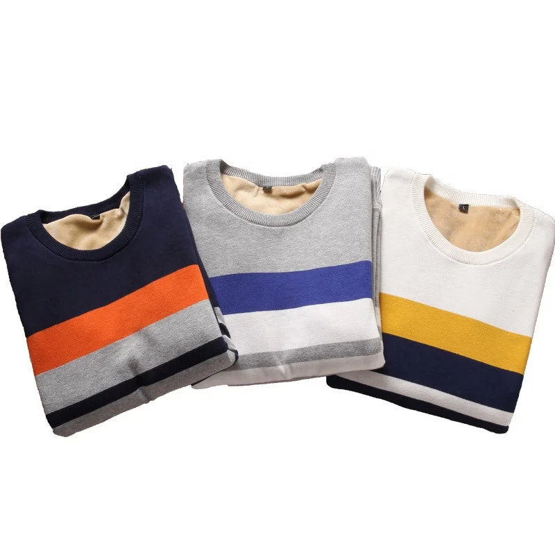 

chunky v pullover red white striped sweater men, As pic