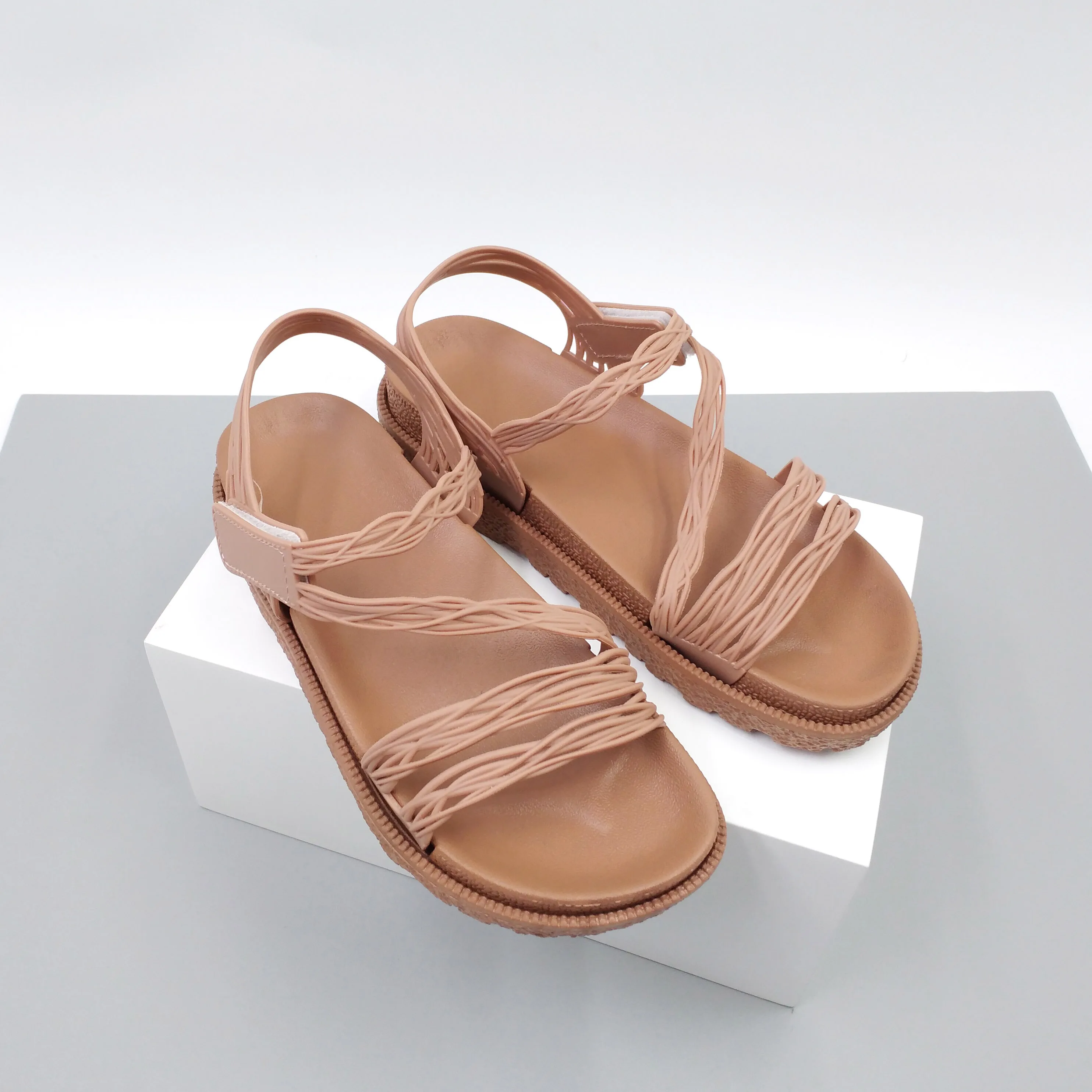 

China factory wholesale designers sandals thick sole anti slippery fashion summer sandals for women, Black, orange and green