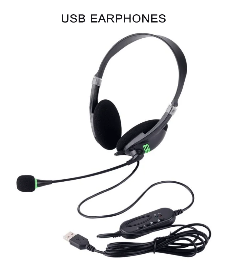 Jind Lightweight Computer Usb Interface Headset Sound Noise Office