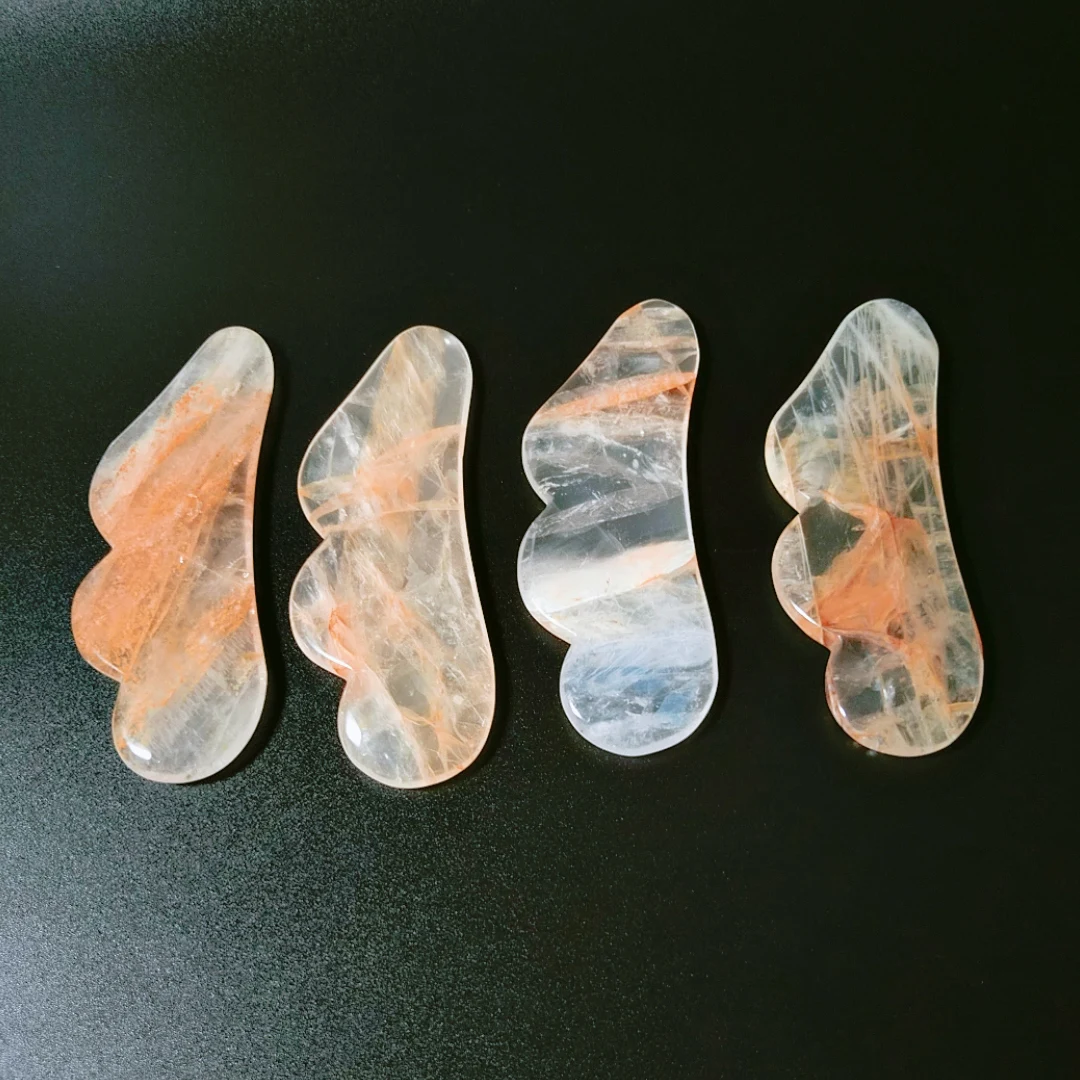 

Hand usage multi-function plate citrine scrapping face gua sha tools