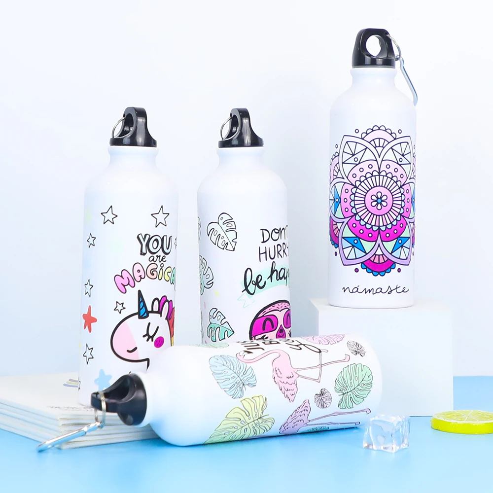 

Wholesale Custom Outdoor Electroplate Aluminium Bottle Gradient Colour Changing Sports Drink Water Bottle, Customized colors acceptable