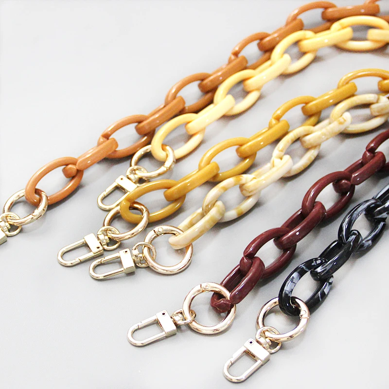 

Meetee B-C079 Solid Color Acrylic Women Bag Strap Resin Bags Shoulder Chain Cross Belt Hardware Lady Handbag Handle Thick Chains, Colorful