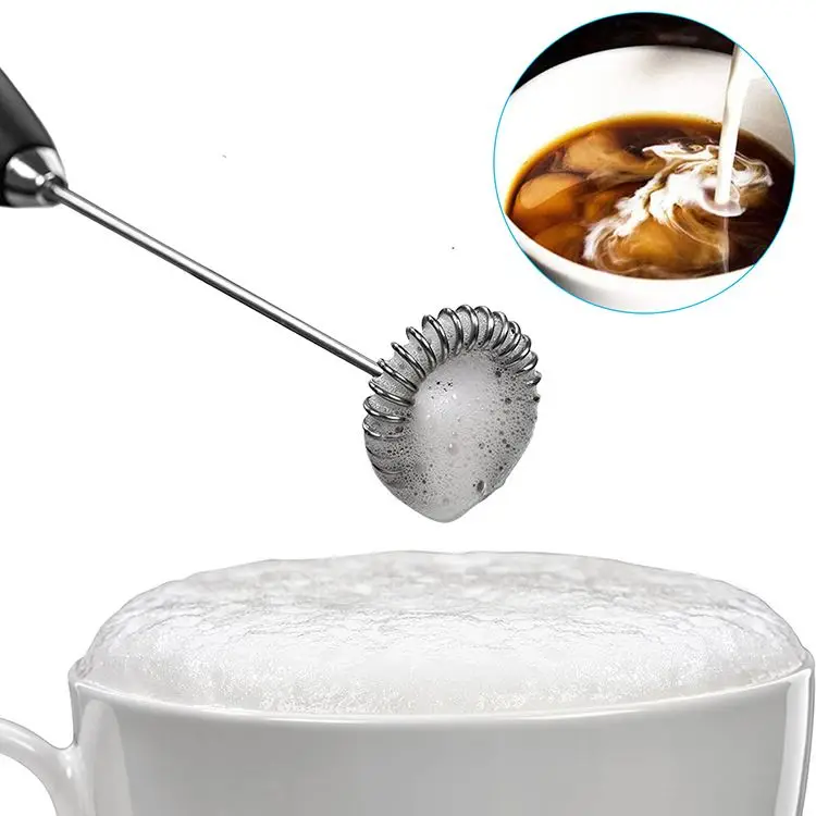 

New Design Kitchen Gadgets Milk Frother Handheld Foam Maker Lattes Electric Mixer Superior quality, Black