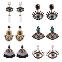 

25 Designs Full Diamond Lucky Turkish Eye Drop Earrings Rhinestone Evil Eyes Earrings